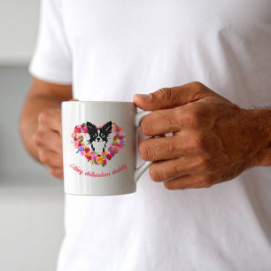 Caneca De Café papai chihuahua carinhoso rosas coração Dia dos Pa