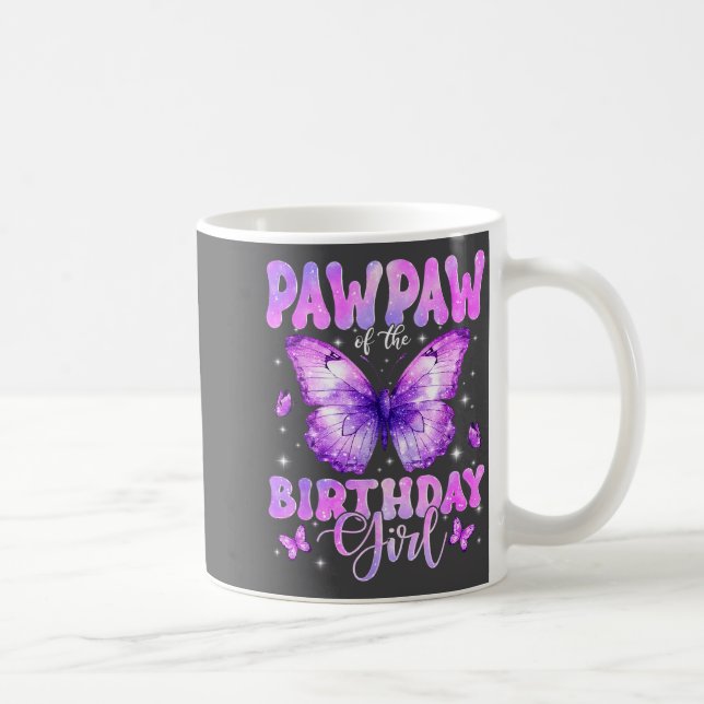 Caneca De Café Papai da Menina da Festa de Aniversário Borboleta  (Direita)