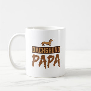 Caneca De Café Papai Dachshund Gravação Vintage Design de Papai C