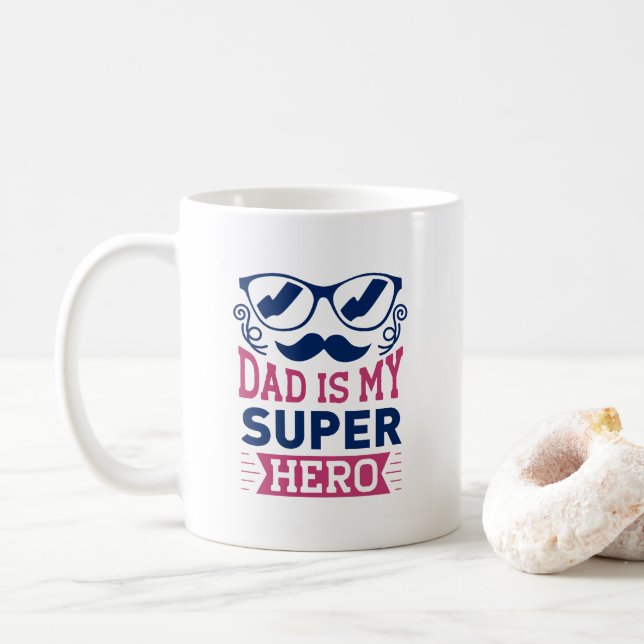 Caneca De Café Papai É Meu Super Herói (Com Donut)