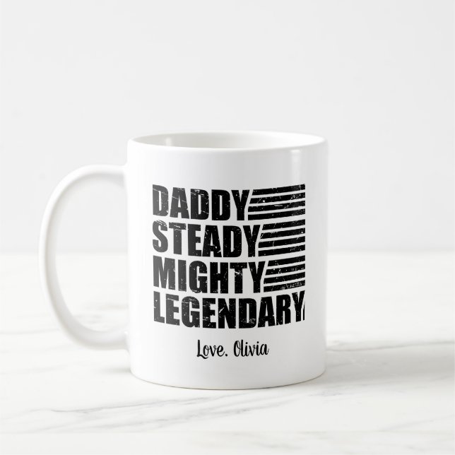 Caneca De Café Papai Firme Poderoso Lendário Personalizado (Esquerda)