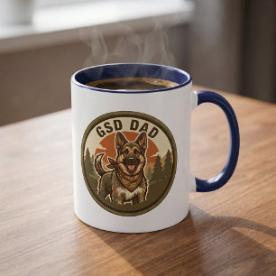 Caneca de Café Papai GSD   Presente para Papai Pas