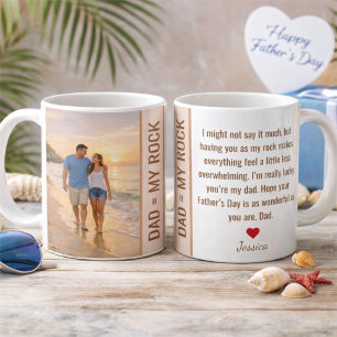 Caneca De Café Papai, Meu Rochedo Praia Pôr do Sol Dia dos Pais P