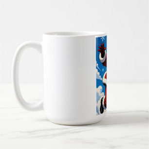 Caneca De Café Papai Noel Alegre na Neve Natal Divertido