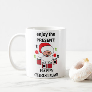 Caneca De Café Papai Noel Aproveite O Presente Feliz Natal Papai