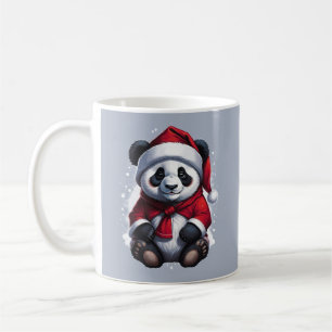 Caneca De Café Papai Noel Bebê Panda Natal