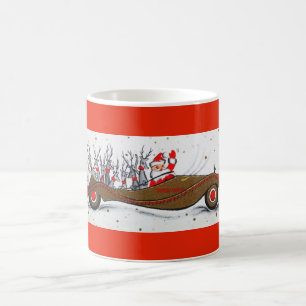 Caneca De Café Papai noel bonito do meio século do vintage