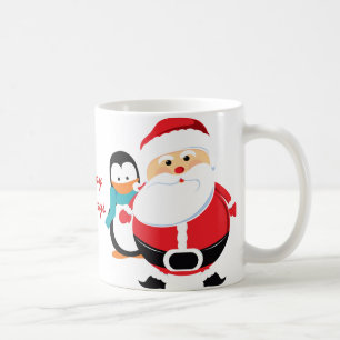 Caneca De Café Papai Noel bonito e pinguim