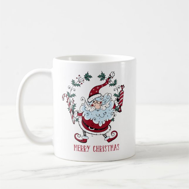 Caneca De Café Papai Noel caprichoso  (Esquerda)