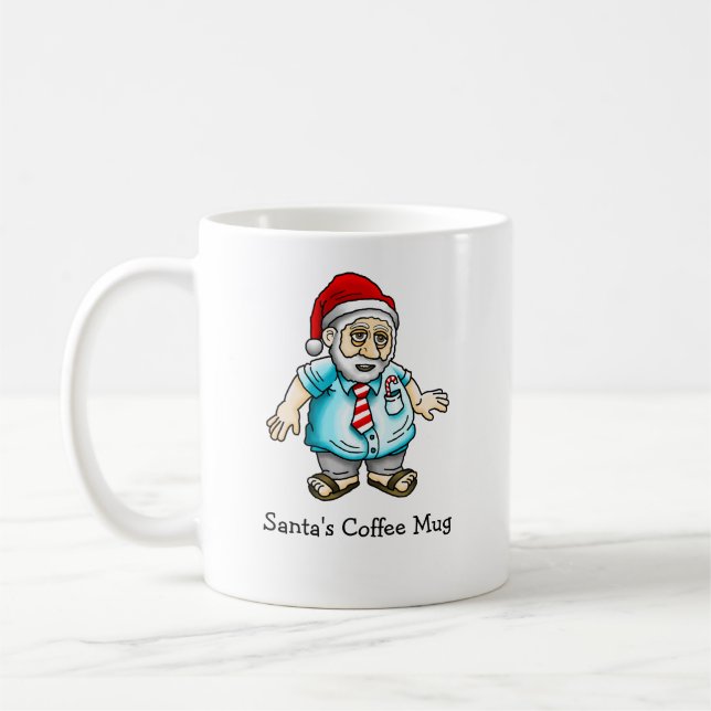 Caneca De Café Papai Noel Casual de Chinelos (Esquerda)