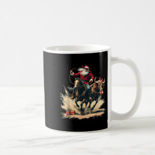 Caneca De Café Papai Noel Caubói Natal Vintage Cavalo Vaqueiros