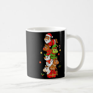 Caneca De Café Papai Noel Cavalo Engraçado Elfo Boneco de Neve Na