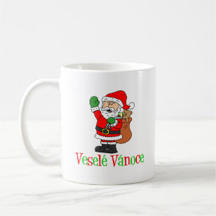 Caneca De Café Papai noel checo do Natal de Vesele Vanoce