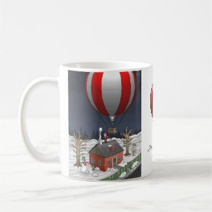Caneca De Café Papai Noel chegou de balão