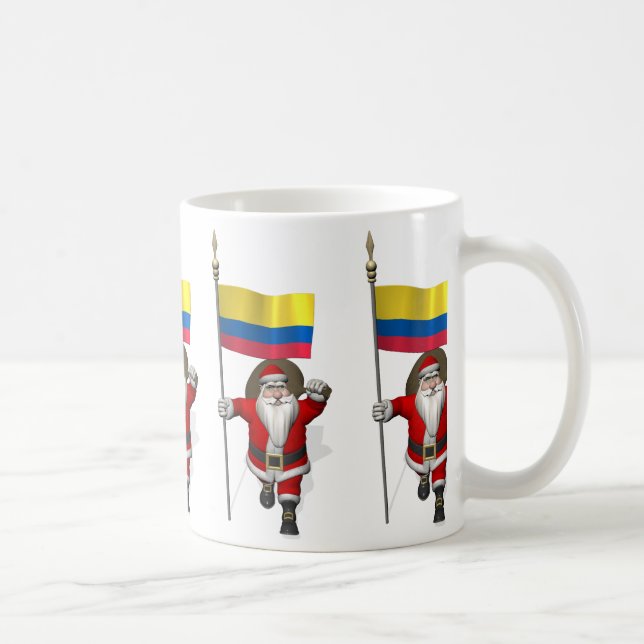 Caneca De Café Papai Noel Com Alferes Da Colômbia (Direita)