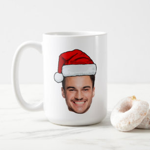 Caneca De Café Papai Noel com Foto Personalizada de Natal