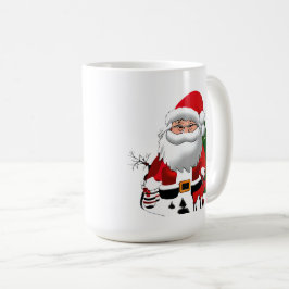 Caneca De Café Papai Noel com uma Rena