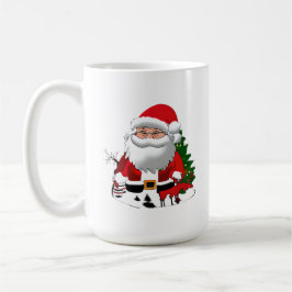Caneca De Café Papai Noel com uma Rena