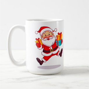 Caneca De Café Papai Noel de desenho animado alegre