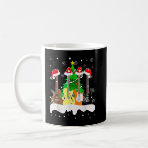 Caneca De Café Papai Noel de Guitarra Neve Árvore de Natal Para A