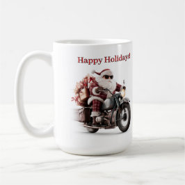 Caneca De Café Papai Noel de Motoqueiro Café de Natal