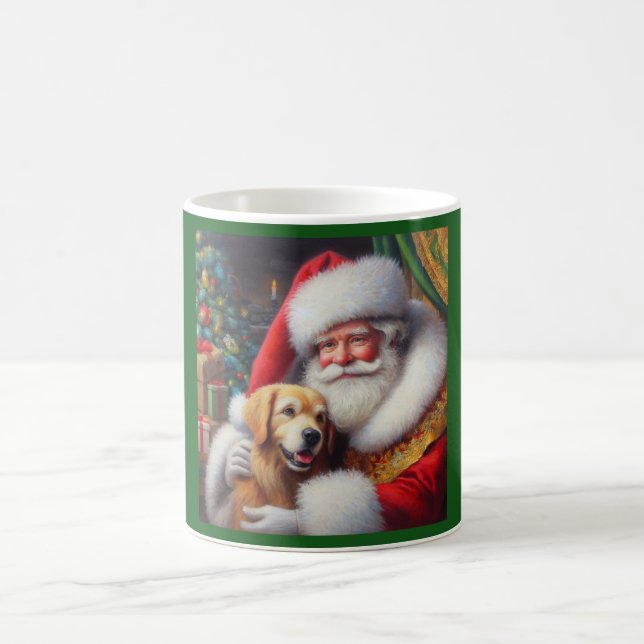 Caneca De Café Papai Noel de Natal com Cães 3 (Centro)
