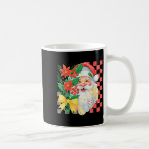 Caneca De Café Papai Noel de Patchwork Fofo Natal Festa Mulheres