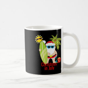 Caneca De Café Papai Noel de Praia Surfista Natal em Julho 