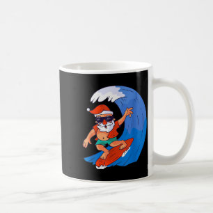 Caneca De Café Papai Noel de surfe Natal Presente de Natal 
