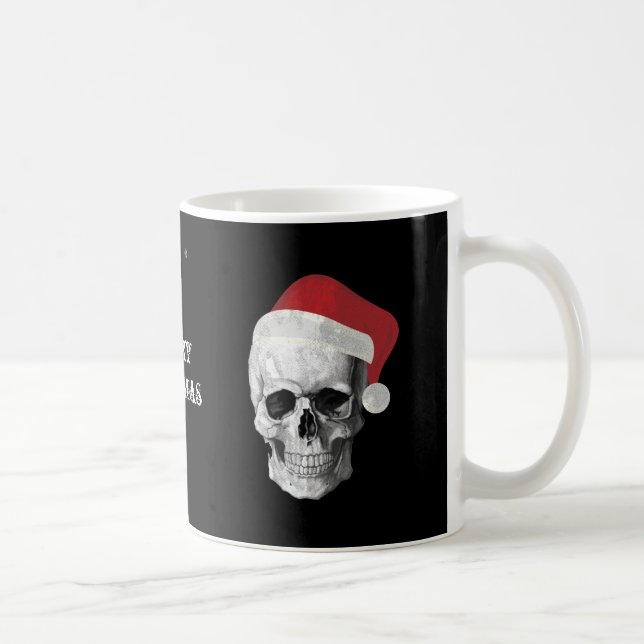 Caneca De Café Papai noel do crânio do Grunge (Direita)