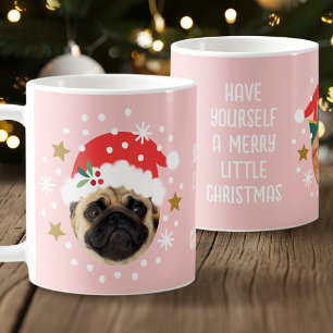 Caneca De Café Papai Noel Duende Natal Foto de Pet Personalizada