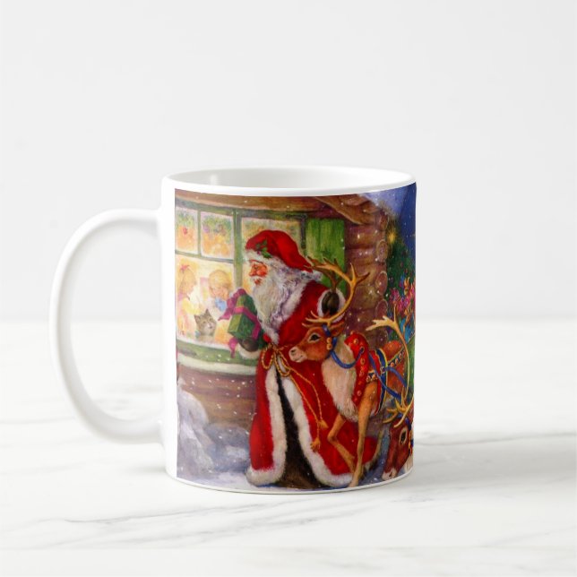 Caneca De Café Papai Noel e Rudolph (Esquerda)