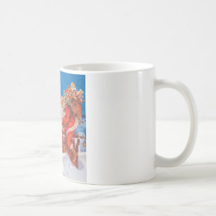 Caneca De Café Papai Noel e sua rena poderosa