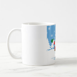 Caneca De Café Papai Noel em Cena de Inverno Nevado