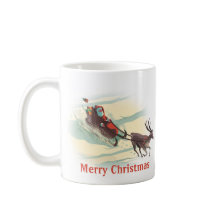 Papai Noel em Reindeer Sleigh