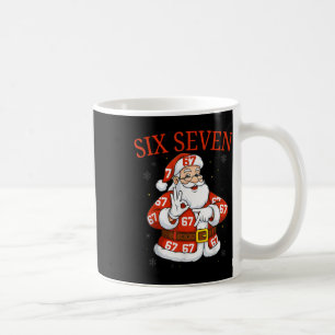 Caneca De Café Papai Noel Engraçado 67 Seis Sete Meme Natal Féria