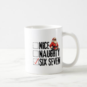 Caneca De Café Papai Noel Engraçado Bonito Travesso Seis Sete Mem