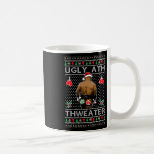 Caneca De Café Papai Noel Engraçado Boxeando Suéter Feio de Natal