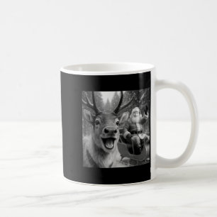 Caneca De Café Papai Noel engraçado no trenó com Rena de Natal