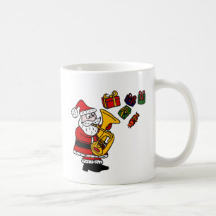 Caneca De Café Papai Noel engraçado que joga a arte do Natal da