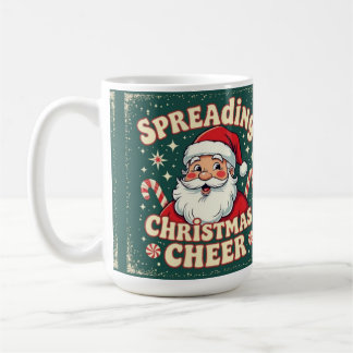 Caneca De Café Papai Noel espalhando alegria natalina