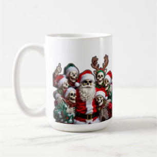 Caneca De Café Papai Noel Esqueleto Grupo de Natal Foto – Festivo