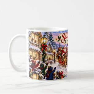 Caneca De Café Papai Noel está chegando à cidade