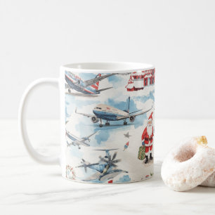 Caneca De Café Papai Noel está no aeroporto