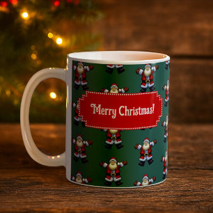 Caneca De Café Papai Noel Fofo Feliz Natal! Padrão do Papai Noel