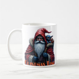 Caneca De Café Papai Noel Frostbite e seu duende travesso.