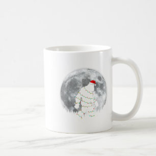 Caneca De Café Papai Noel Funny Bigfoot Lua Natal Luzes Xmas Sas