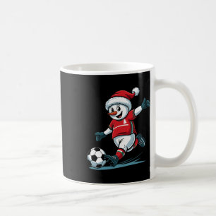Caneca De Café Papai Noel Homem de Neve Jogando Futebol Engraçado
