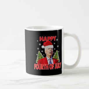 Caneca De Café Papai Noel Joe Biden Feliz 4 de Julho Engraçado Na