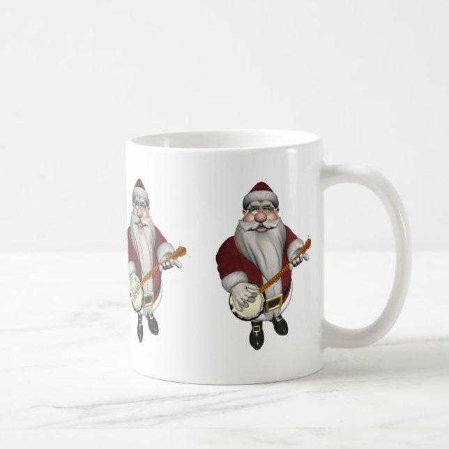 Caneca De Café Papai Noel jogando banjo (Direita)